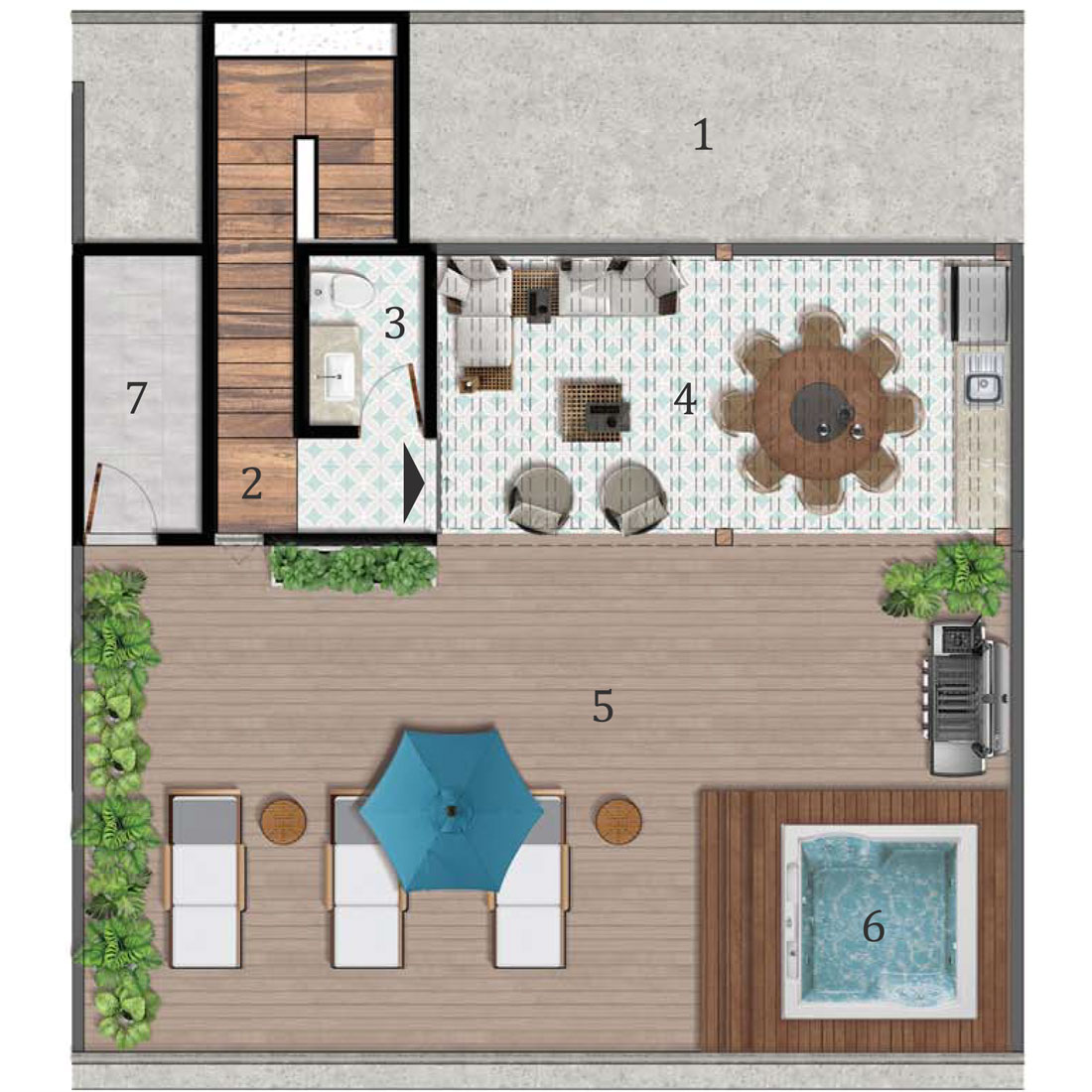 Arama Bay departamentos